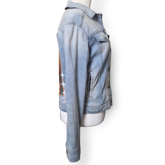 Express Jeans Women's Denim Graphic Jacket - Picture 4 of 8